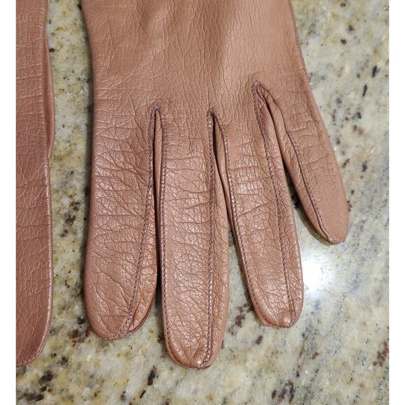 Vintage Mark Cross Gloves Women’s Size S Brown Soft Leather Button Wrist main image 4